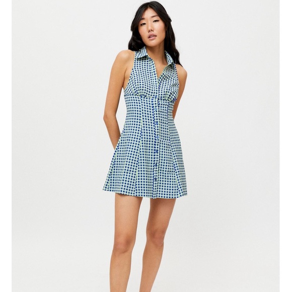 Urban Outfitters Button Front Check Mini Dress - Picture 2 of 13